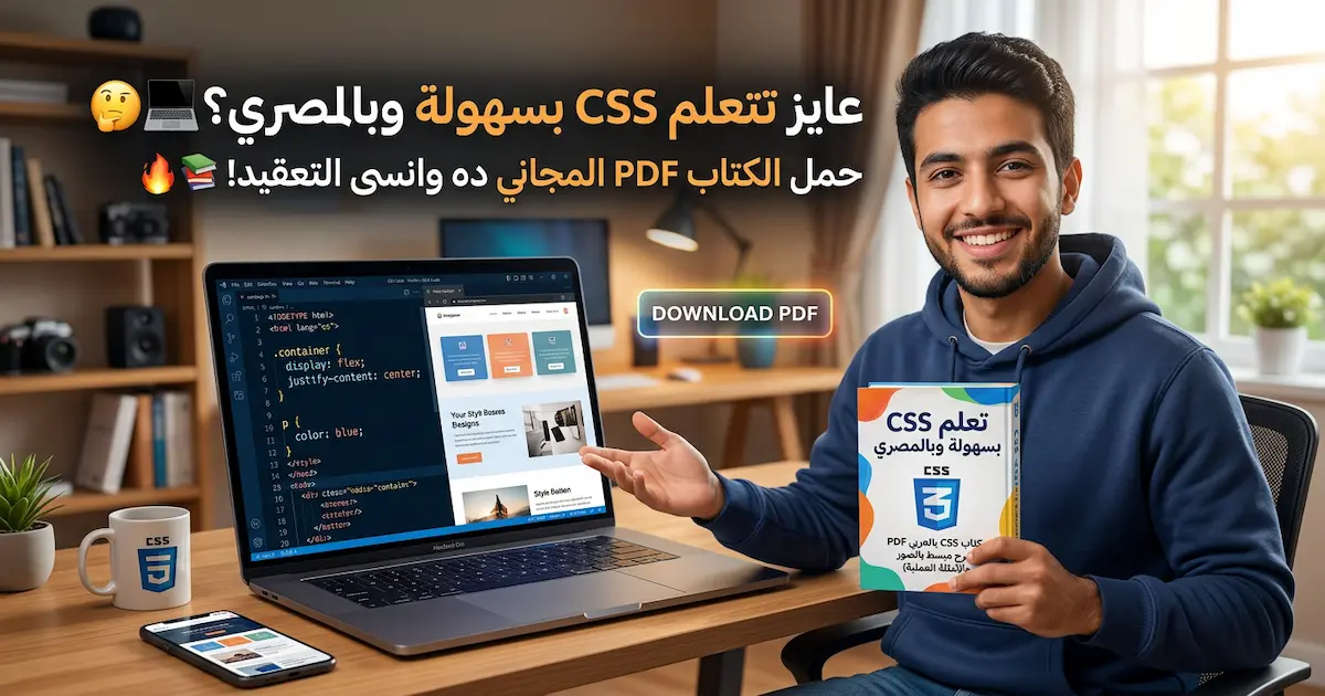 كتاب PDF باللغة العربية ملخص بالصور لتعلم CSS.webp