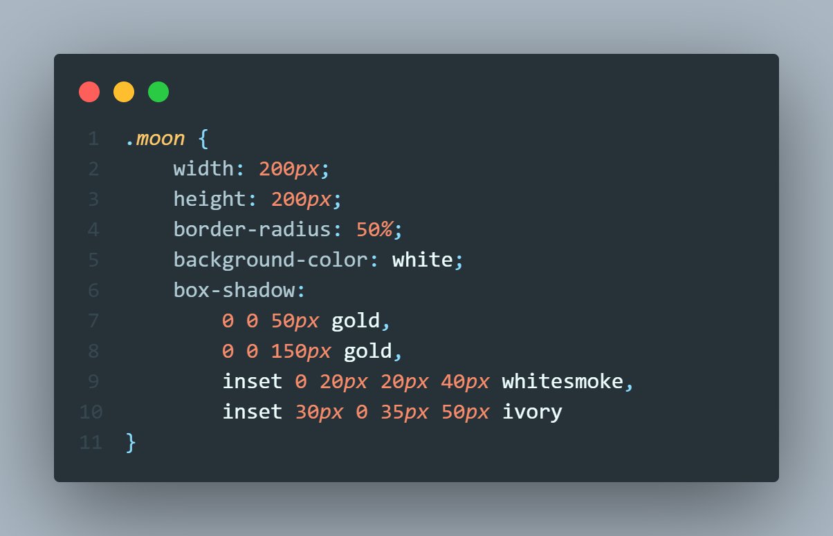 طريقة عمل قمر مكتمل بـ CSS