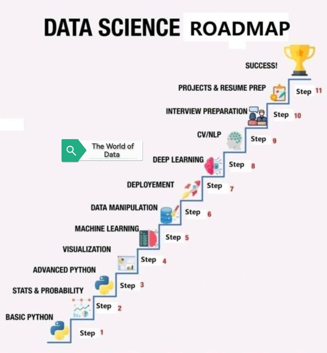 خريطة الطريق لتعلم علوم البيانات (Data Science Roadmap)