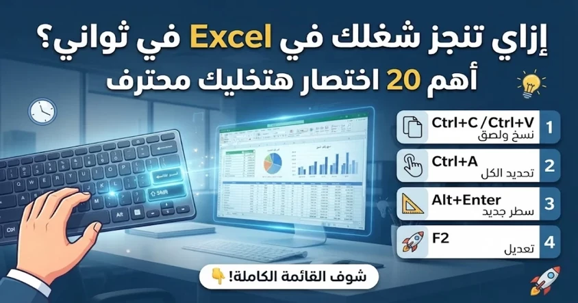 أفضل اختصارات Excel لزيادة الإنتاجية بسرعة