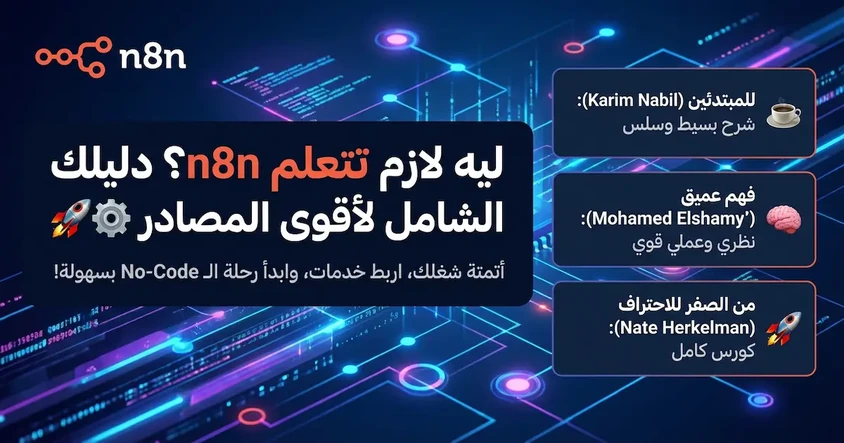 أفضل مصادر تعلم n8n مجانًا من الصفر للاحتراف