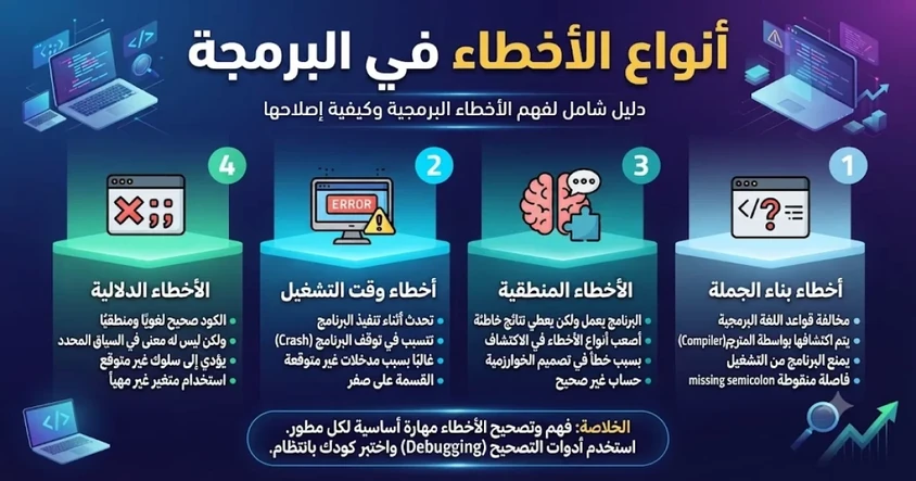 أخطاء في البرمجة لازم تعرف أنواعهم الآن