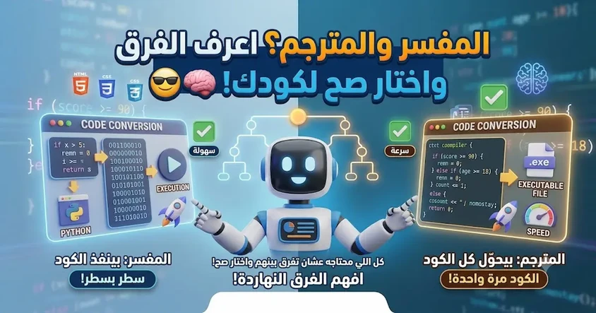 الفرق بين المفسر (Interpreter) والمترجم (Compiler)