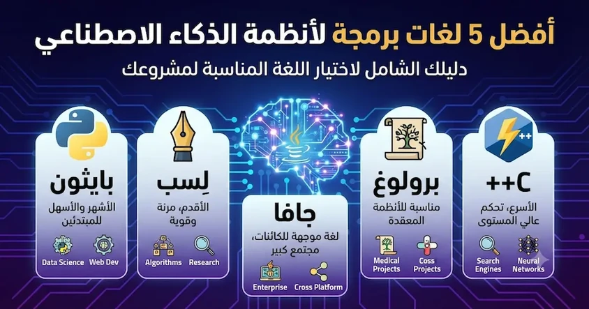 أليك أفضل 5 لغات برمجة لأنظمة الذكاء الأصطناعى