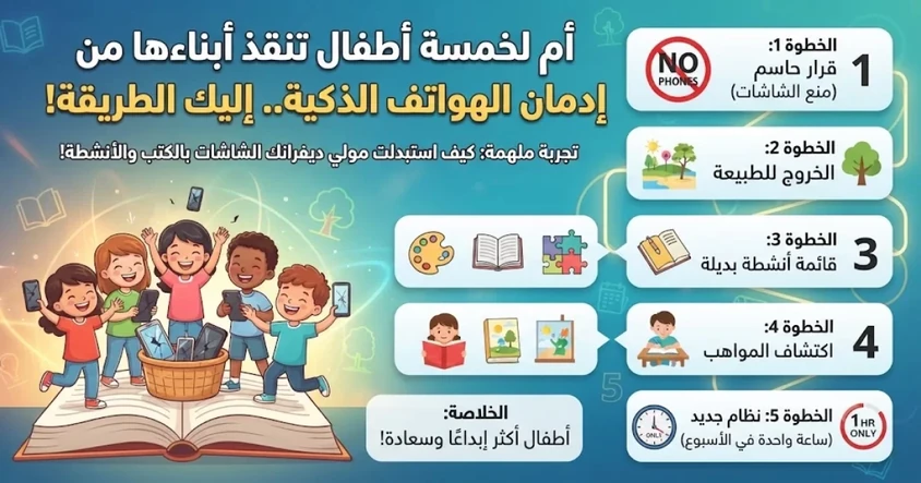 أم لخمسة أطفال تنقذ أبناءها من أدمان الهواتف الذكية