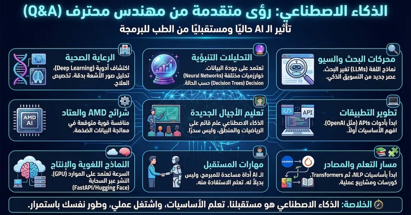 أسئلة وأجوبة متقدمة حول الذكاء الاصطناعي 2026