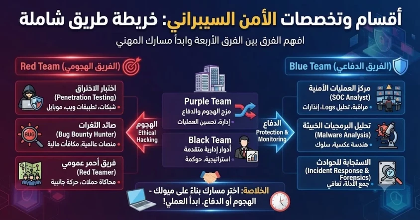 أيه هي أقسام وتخصصات Cyber Security .. ؟!