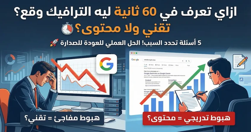 هبوط الترافيك؟ اعرف السبب تقني ولا محتوى