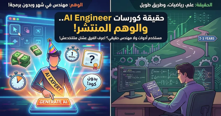 حقيقة كورسات AI Engineer والوهم المنتشر