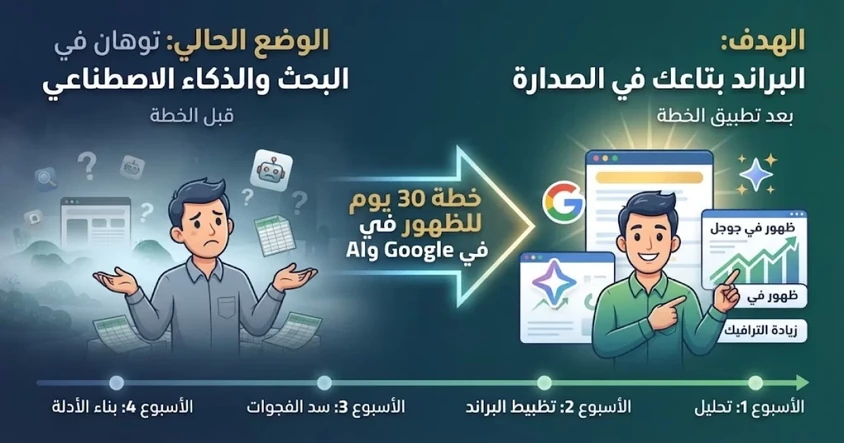 خطة 30 يوم للظهور في Google وAI Search