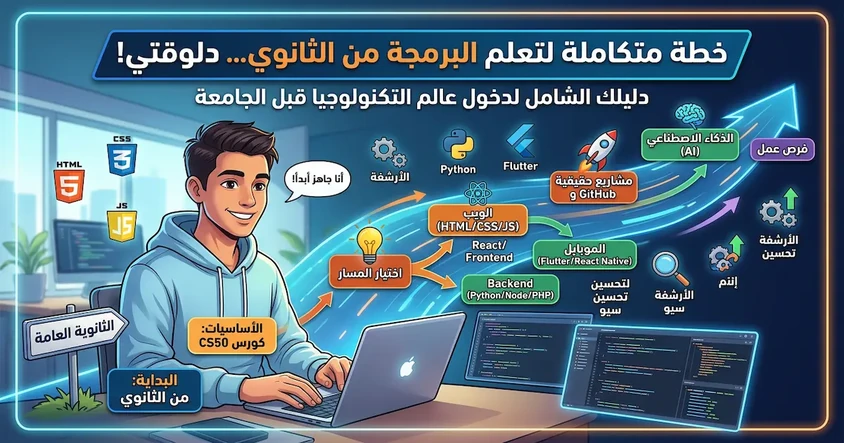 خطة متكاملة لتعلم البرمجة من الثانوي دلوقتي!!