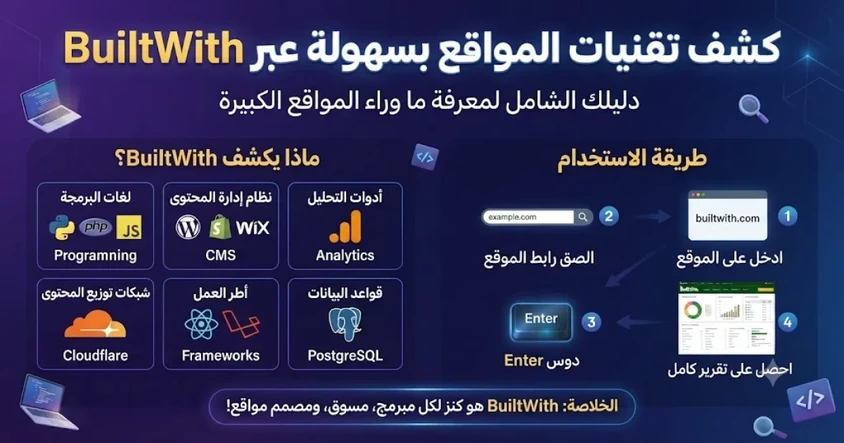 كشف تقنيات المواقع بسهولة عبر BuiltWith