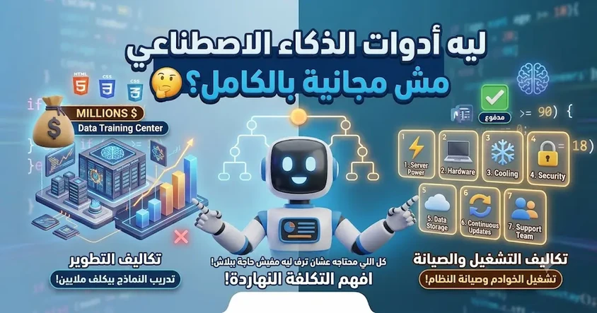 ليه أدوات الذكاء الاصطناعي مش مجانية بالكامل ؟