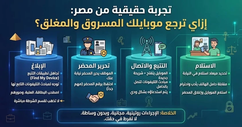 موبايلك أتسرق وبتتصل بيه مغلق ؟ تجربة حقيقية من مصر ..