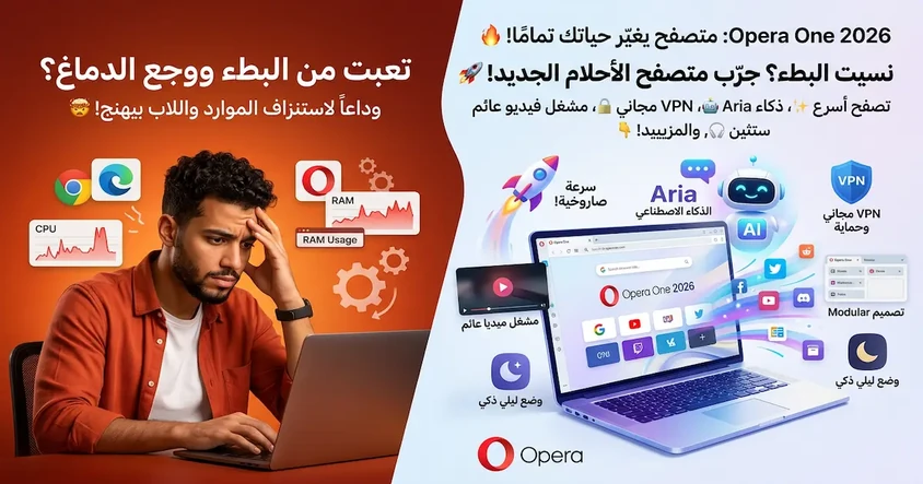 Opera One 2026 متصفح جديد يغير قواعدك تمامًا