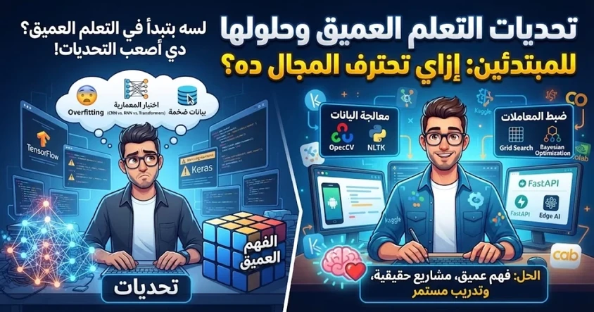 تحديات التعلم العميق وحلولها للمبتدئين