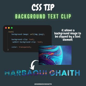 كيفية جعل الصورة كخلفية للنص بأستخدام خاصية Background-clip في CSS