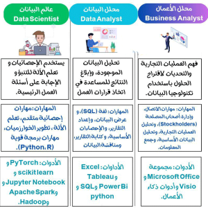 مقارنة-بين-عالم-البيانات-data-Scientist-و-محلل-البيانات-Data-Analyst-و-محلل-الأعمال-Business-A