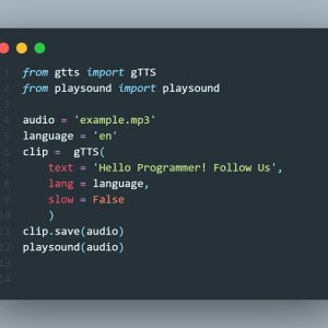 تحويل النص إلى مقطع صوتي عن طريق لغة Python