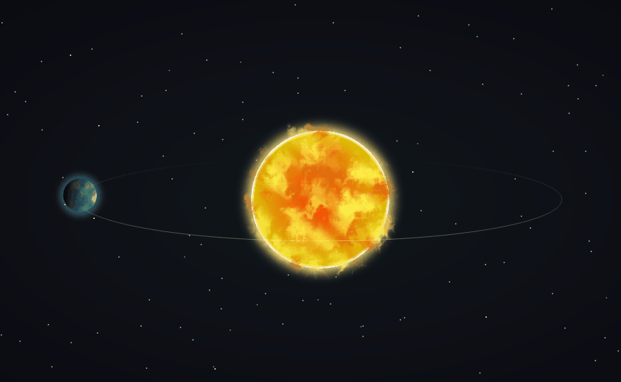 The Space 'Sun&Earth' - HTML,CSS,JavaScript.gif