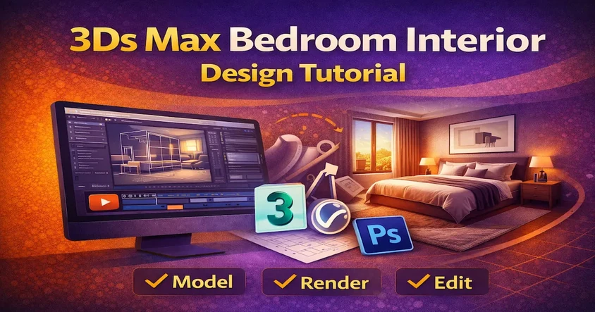 3Ds Max Bedroom Interior Design Tutorial