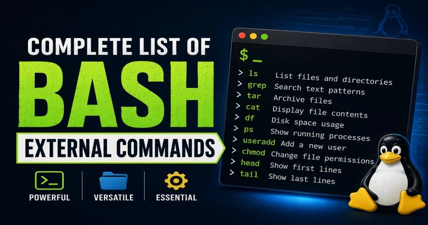 Complete List of Bash External Commands