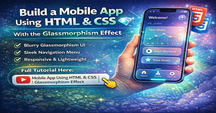 Modern Mobile App UI with Glassmorphism CSS