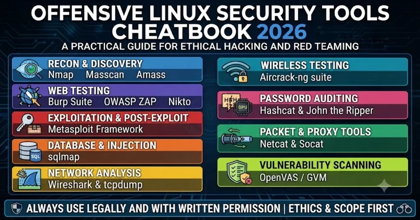 Offensive Linux Security Tools Cheatbook 2026