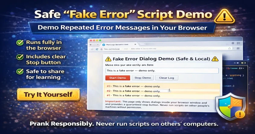 Safe Fake Dialog Demo, Risks & How to Stop