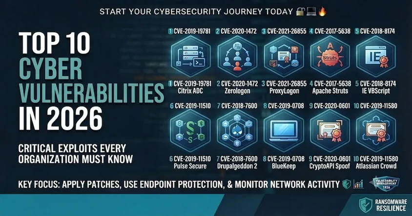 Top 10 Cyber Vulnerabilities in 2026
