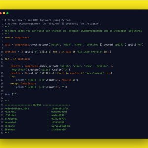 How To See WiFi Password Using Python