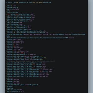 Endpoints to look out for testing